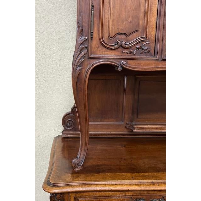 Stunning Antique Hand Carved French Walnut Hutch c.1890s For Sale In San Francisco - Image 6 of 12