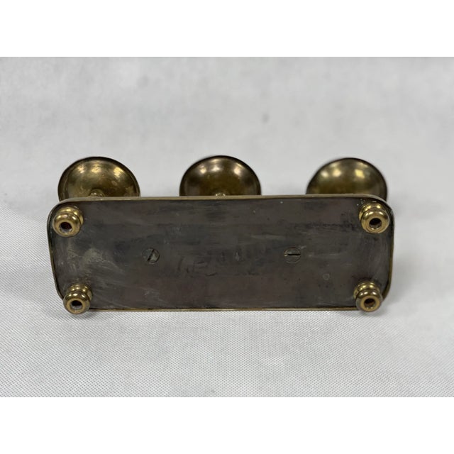 Gold Art Deco Brass Candleholder, 1930s For Sale - Image 8 of 11