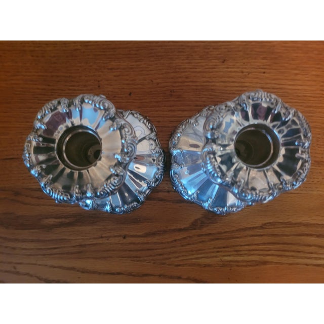 Reed and Barton Silver Plated Candlesticks - Pair For Sale In Washington DC - Image 6 of 10
