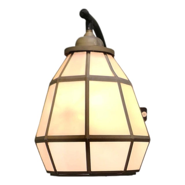 Large Brass Octagonal Wall Lantern, 1960 For Sale