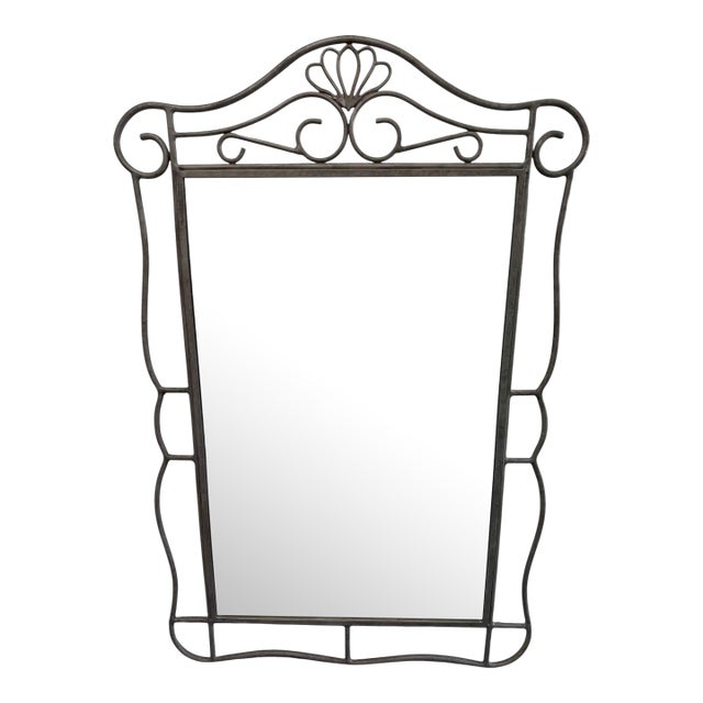 Late 20th Century Drexel Heritage French Countryside Iron Mirror For Sale