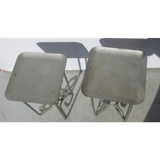 1980s Vintage Metal Stands a Pair of 2 For Sale - Image 5 of 5