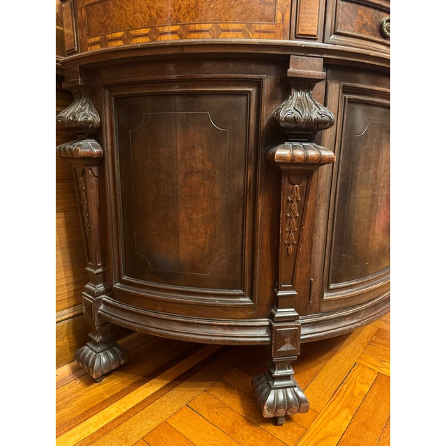 Early 20th Century Rockford Republic Furniture Co Demi-Lune Cabinet Credenza For Sale In New York - Image 6 of 8