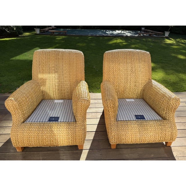 Ralph Lauren Pair of Original Ralph Lauren Woven Lounge Chairs For Sale - Image 4 of 16