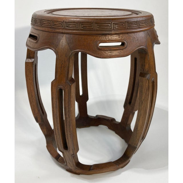 Vintage Asian Carved Wood Garden Stool For Sale In Kansas City - Image 6 of 11