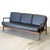 Black 1950s Attributed Selig Furniture Walnut Sofa Designed by Ib Kofod-Larsen For Sale - Image 8 of 10