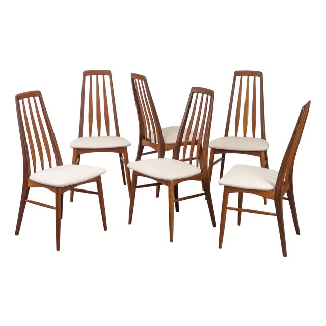 Teak Eva Chairs by Niels Koefoed for Koefoeds Hornslet, 1960s, Set of 6 For Sale
