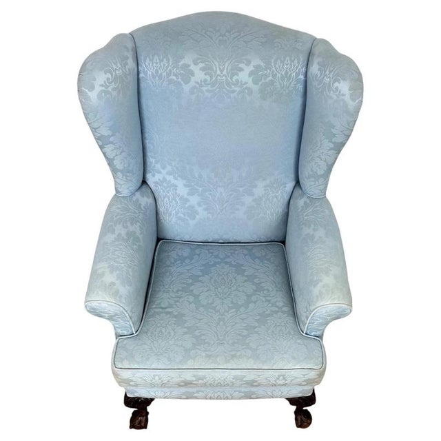 Antique Early 20th Century English Oak Wingback Armchair For Sale - Image 3 of 13