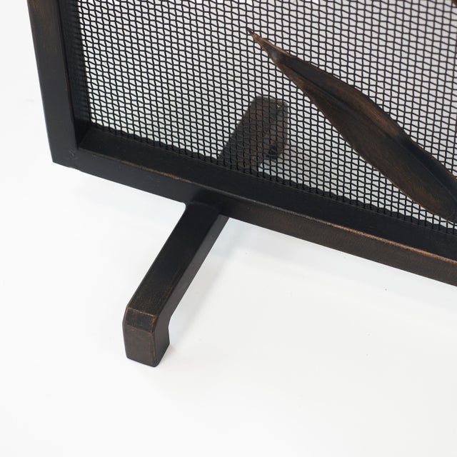 Contemporary Tobacco Lily Stems Fireplace Screen Iron For Sale - Image 3 of 9