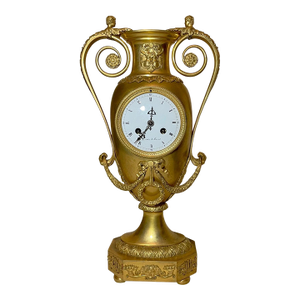Antique Early 1800's French Diot Paris Ormolu Bronze Figural Empire Mantle Clock