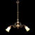 Amber Art Nouveau Brass 2 Arm Chandelier With Fluted Dark Amber Glass Shades C1910 For Sale - Image 8 of 8