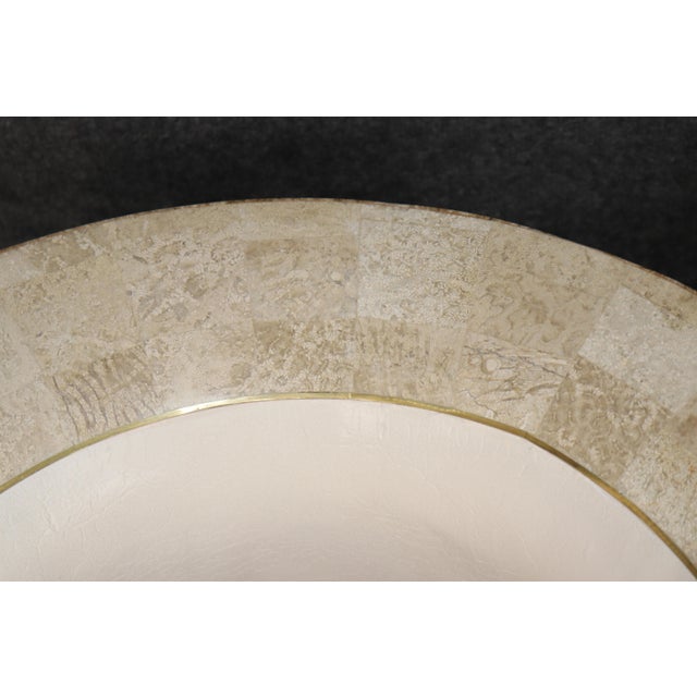 Pair Vintage Tessellated Travertine Campana Urns Planters For Sale In Philadelphia - Image 6 of 10