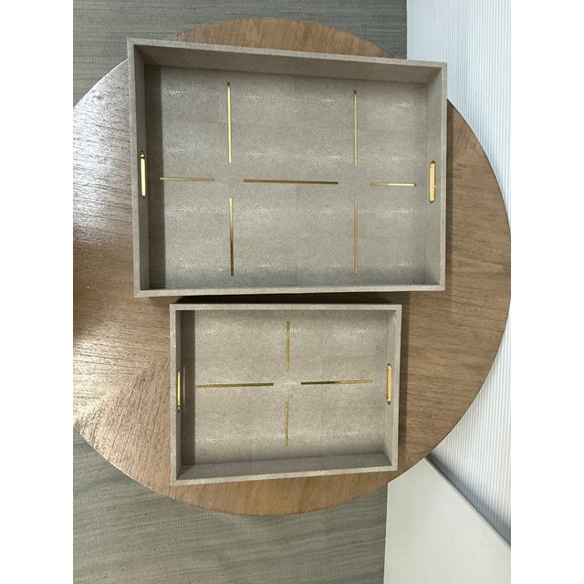 Made Goods Daina Faux Shagreen Trays, Set of Two For Sale - Image 9 of 12