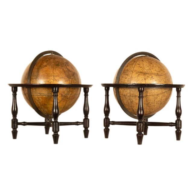 Early 19th Century Antique Pair Georgian Terrestrial & Celestial Globes on Stands, Signed J. & W. Cary, 1802 and T. M. Bardin 1800 For Sale - Image 5 of 18