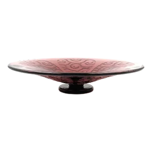 Charles Schneider, Important Art Deco Violet Glass Centerpiece, Le Verre Francais, France 1930s