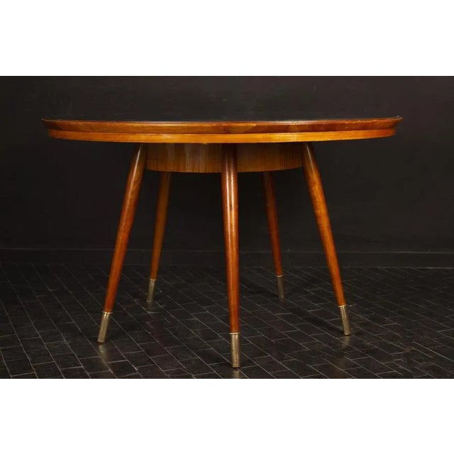 1950s Mid-Century Blue Top Dining or Center Table For Sale - Image 5 of 11