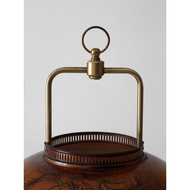 Vintage Faux Bois Floor Lamp With Hand Painted Pinecone Shade For Sale - Image 6 of 18