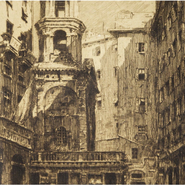 1900 - 1909 Church of San Pietro in Banchi, Italy - 1908 Original Etching by George Walter Chandler For Sale - Image 5 of 8