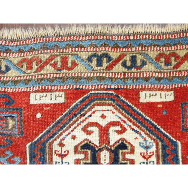 Antique Caucasian Kazak Prayer Rug For Sale In Chicago - Image 6 of 8