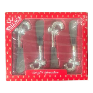 Vintage Holiday Candycane and Bow Spreaders- Set of 4