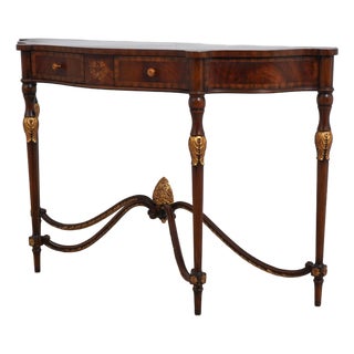 Maitland Smith 2 Drawer Mahogany Console Table For Sale