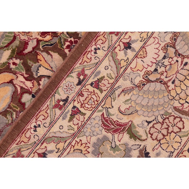 Textile Intricate Shabby Chic 1990's Pak-Persian Brown/Beige Wool Rug - 8'2'' X 10'6'' For Sale - Image 7 of 9