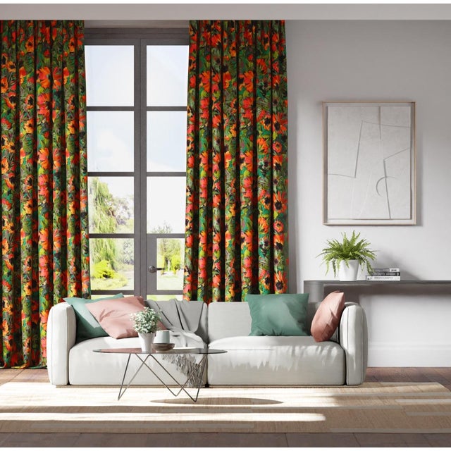 Turning their heads towards glamorous interiors impressionist sunflowers adorn this free-spirited print. Hand drawn in the...