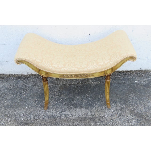 French Shabby Chic Painted Vanity Bedroom Bench Stool 6253 For Sale - Image 9 of 14