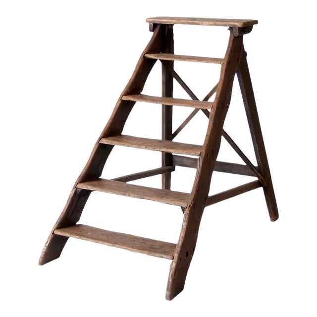 Antique Stairs Ladder Shelf For Sale