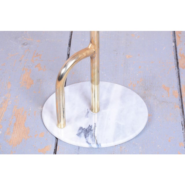 Mid-Century Clothes Valet Stand in Brass & Marble, France, 1960s For Sale - Image 6 of 8