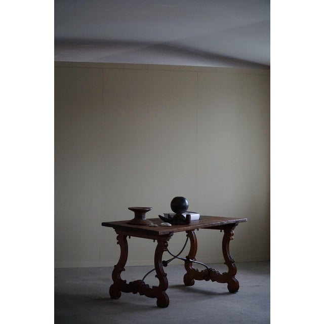 19th Century Brutalist Spanish Table in Oak & Wrought Iron, 1890s For Sale - Image 16 of 18