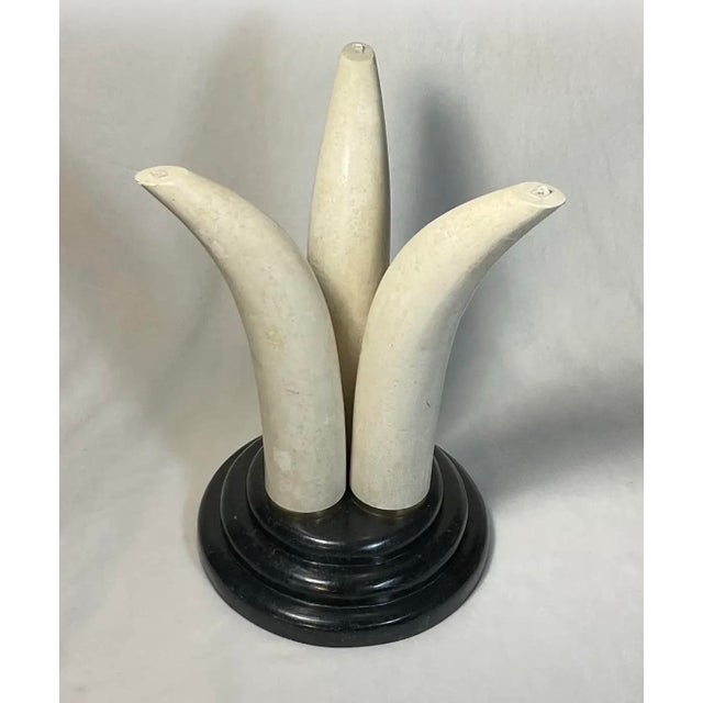Post Modern Tusk-Motif Pedestal Accent/Side Table by Maitland Smith, Circa 1970s-80s For Sale In Greenville, SC - Image 6 of 12