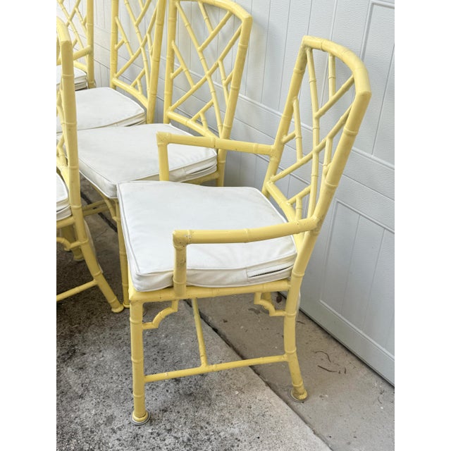 1960s Phyllis Morris for Kessler Faux Bamboo Patio Chairs - Set of 6 For Sale In New Orleans - Image 6 of 17