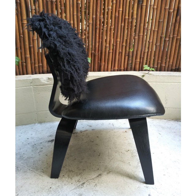 Mid-Century Modern Eames Cafe Fur Lounge Chair For Sale - Image 3 of 11