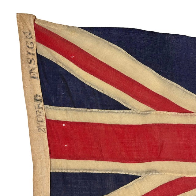 This vintage Canadian Red Ensign flag is made from a wool cloth with fully sewn Union Jack. Printed crest is sewn around...