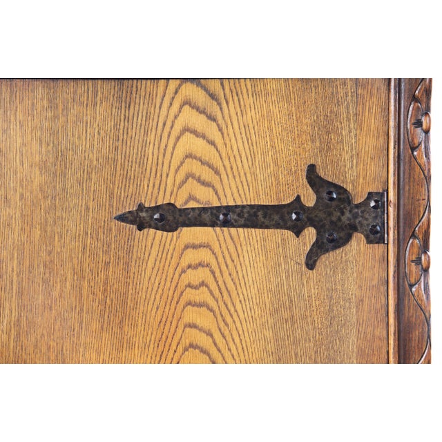 Vintage Baroque Brutalist Danish Oak Cabinet, 1960s For Sale - Image 6 of 18