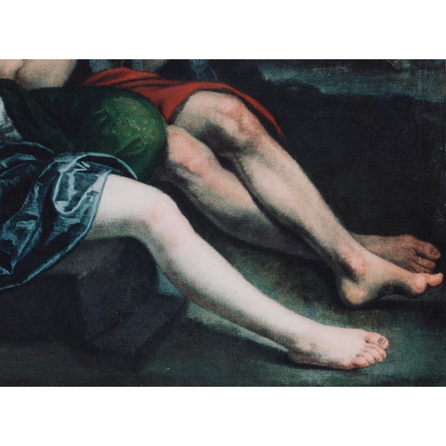 Blue Pietro Della Vecchia, Bacchus and Ceres, Oil on Canvas, 17th Century, Framed For Sale - Image 8 of 10