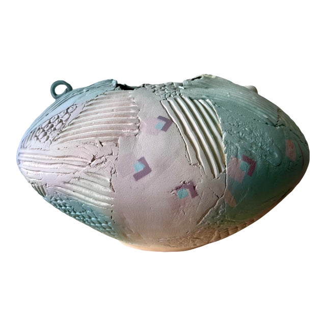 Large Signed Markiewicz Studio Pottery Sculptural Vessel, 15 Inches Wide For Sale
