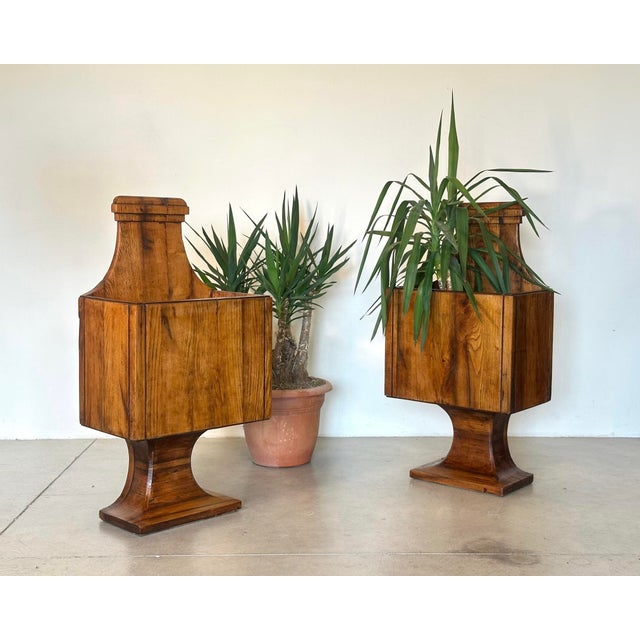 Rustic Oak Planters, 1960s, Set of 2 For Sale - Image 6 of 14
