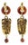 Zoe Coste Boho Ethnic Chic Cocoa Brown and Gilded Resin Dangle Clip Earrings For Sale