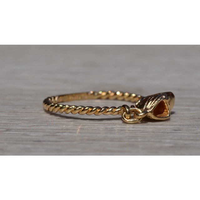 Metal The Cape San Blas: Yellow Gold Baby Shoe Ring For Sale - Image 7 of 10