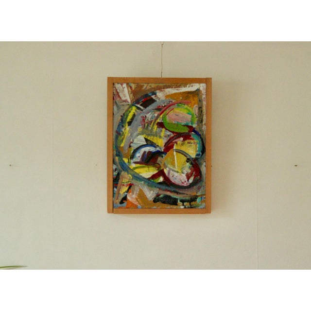 Erik Ewald, Abstract Composition, 1960s, Oil on Panel, Framed For Sale - Image 10 of 10
