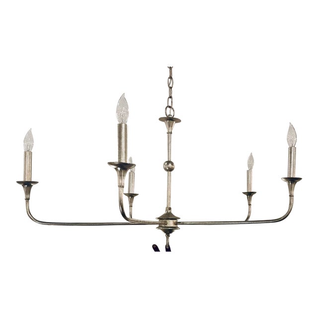 Currey & Company Modern Silver Finished Nottaway Chandelier For Sale