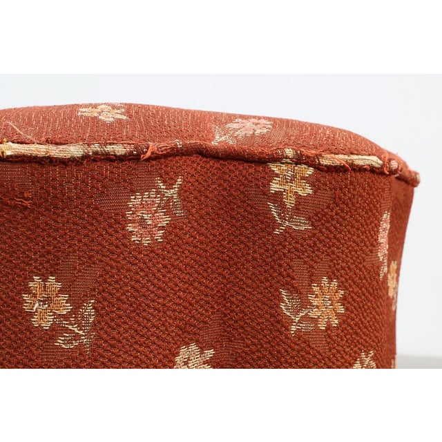 Art Deco Stool with Curved Legs and Flower Form Seat with Upholstery, France, 1920s For Sale - Image 9 of 11