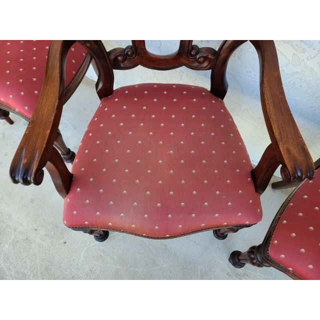 English Walnut Petite Dining Chairs - Set of 4 For Sale - Image 11 of 13