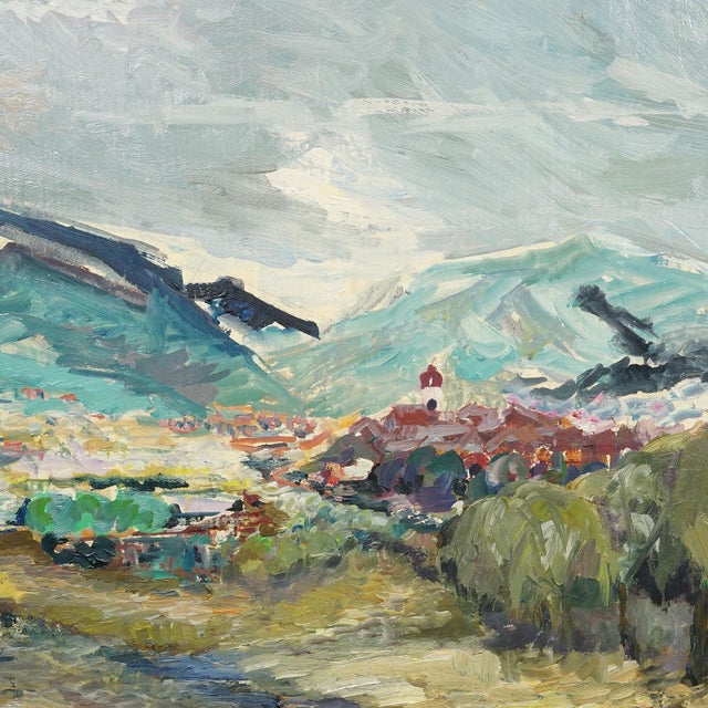 1960s Alexander Michael Oil Painting of a Mountain Landscape, 1969 For Sale - Image 5 of 7