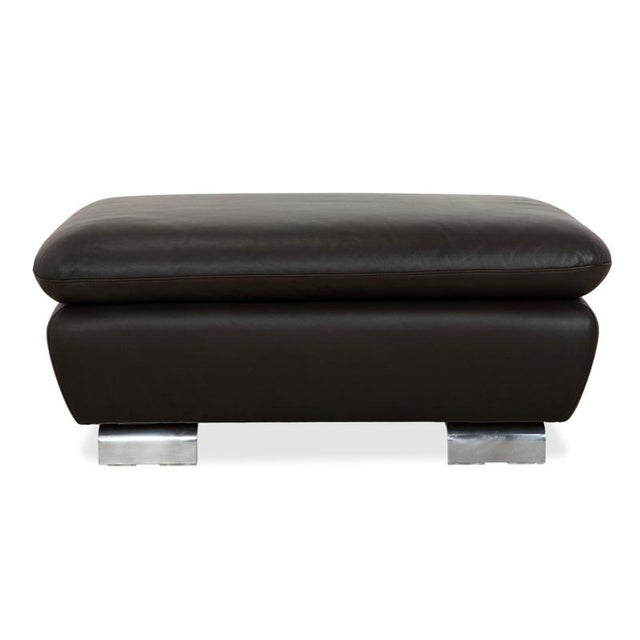 Brown Leather Stool from Willi Schillig For Sale - Image 10 of 12