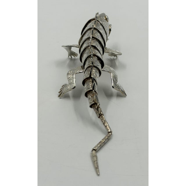 Emilia Castillo Articulated Silver-Plated Brass Lizard Sculpture, Mexico 1980's For Sale In Los Angeles - Image 6 of 18