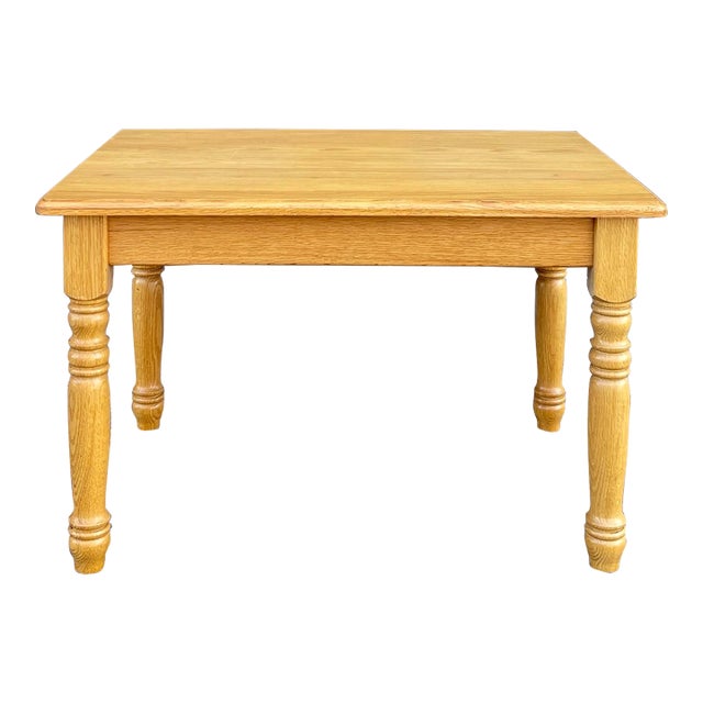Vintage American Made Traditional Solid Oak Child's Table For Sale