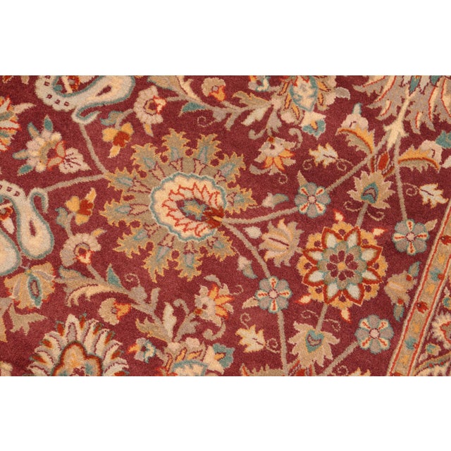 Shabby Chic Shabby Chic 1990's Pak-Persian Burgundy/Grey Wool Rug - 6'0'' X 9'4'' For Sale - Image 3 of 9